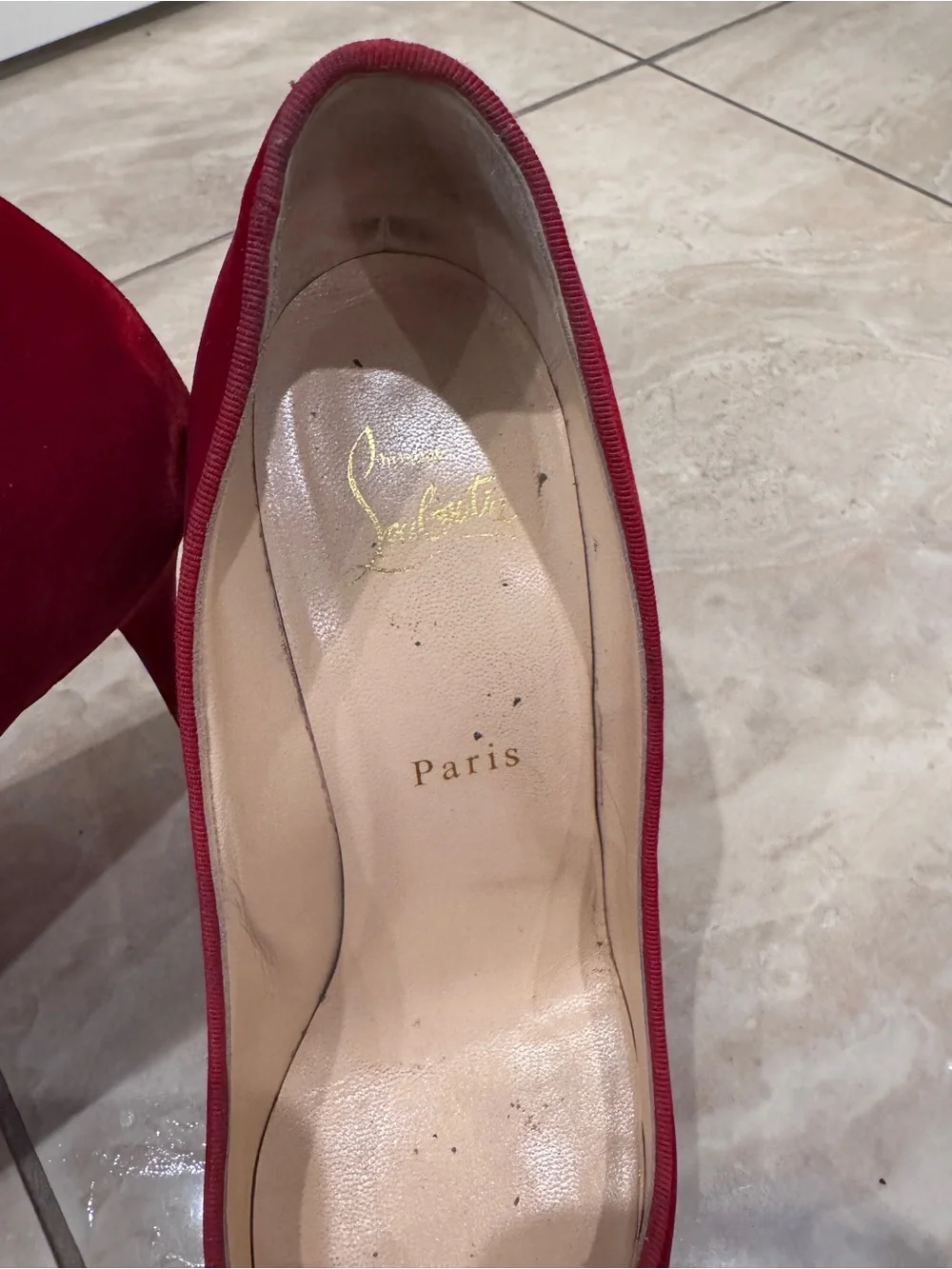 Christian Louboutin Red Suede Pointed Toe Stiletto Pumps
